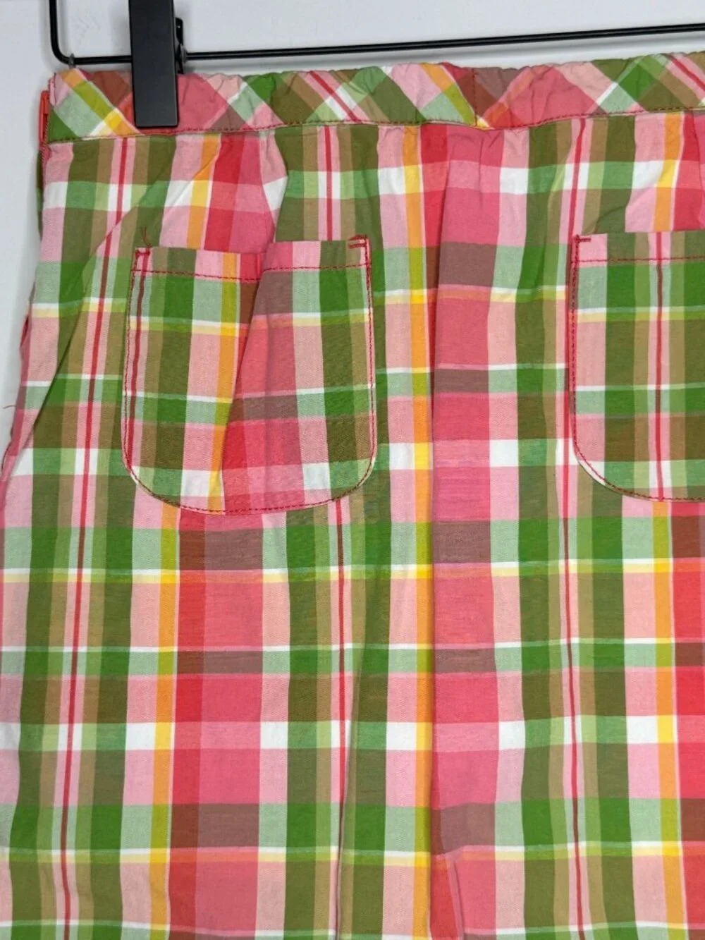 Gymboree Girls Size 12 Plaid Skort Pink Green Bow Mini Skirt Shorts
